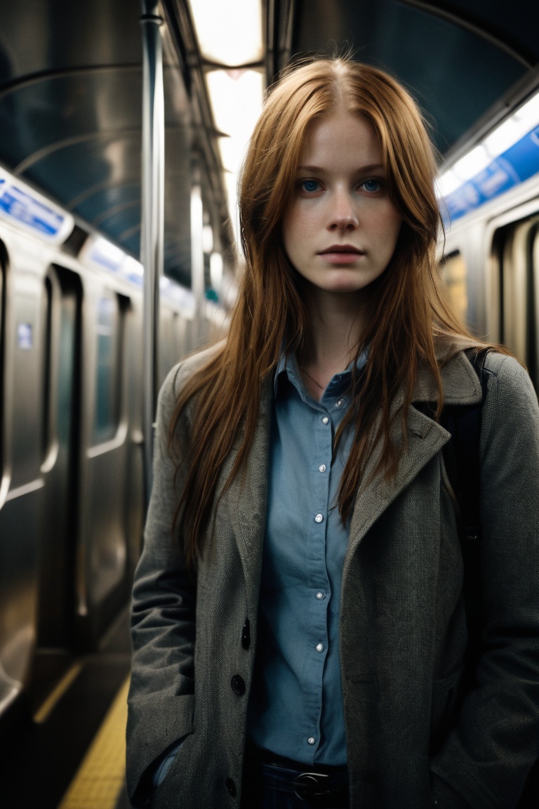 photography,  Alice Ingram,  riding the subway on Tensor.Art