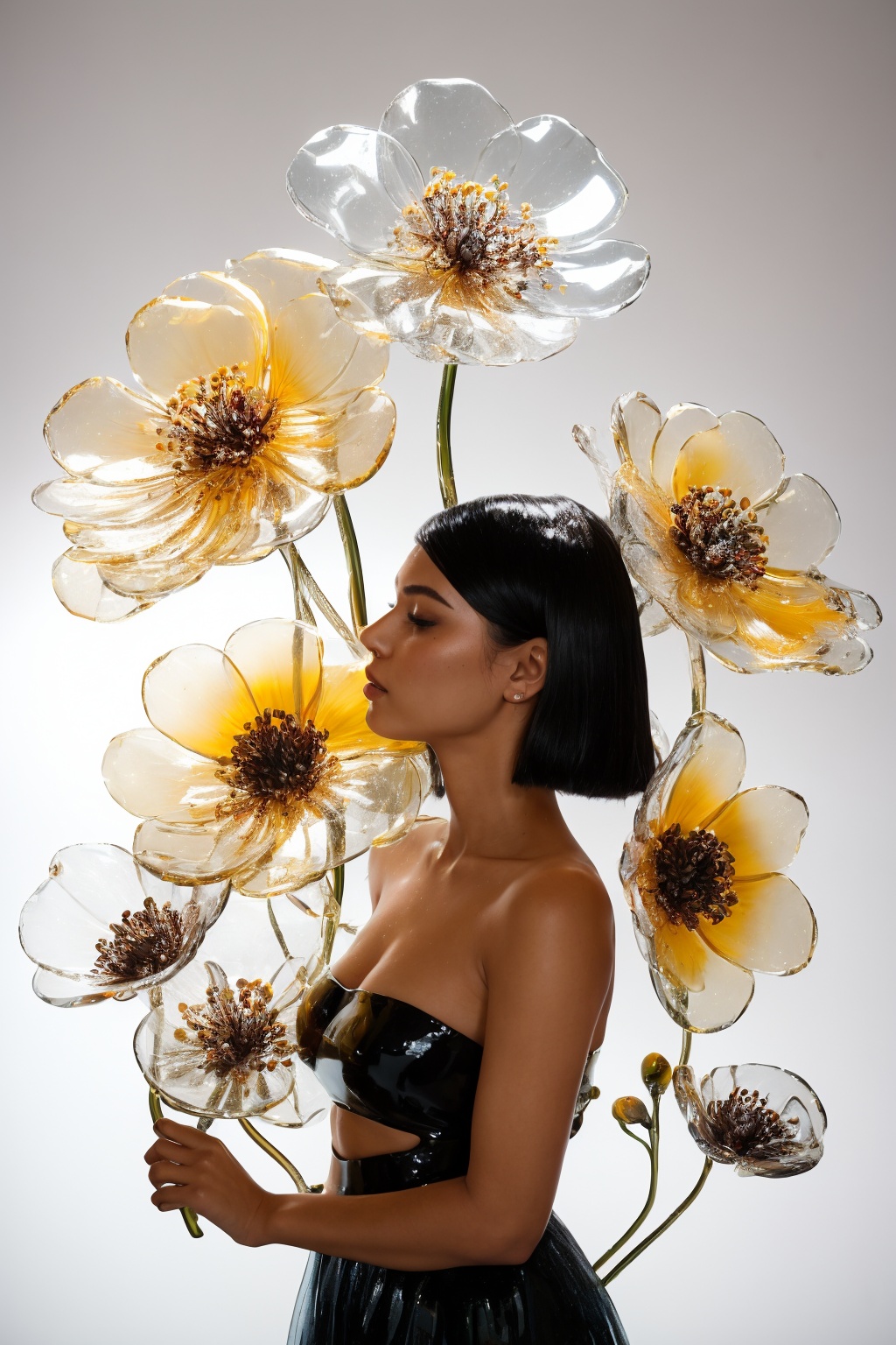 dark room studio portrait,  black back drop,  black room on Tensor.Art