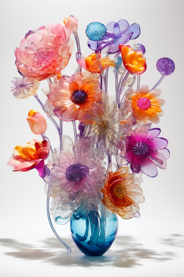 glass flower bouquet on Tensor.Art
