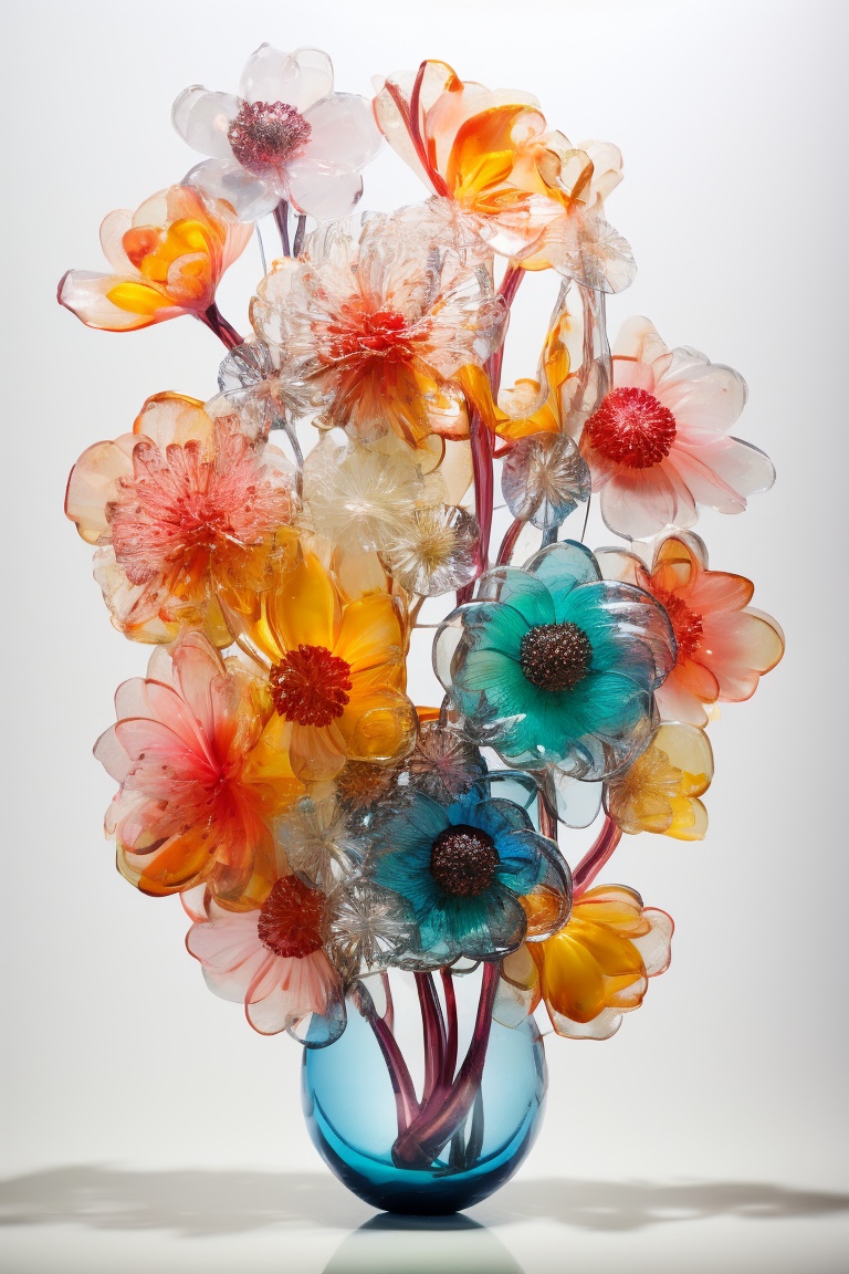 glass flower bouquet on Tensor.Art