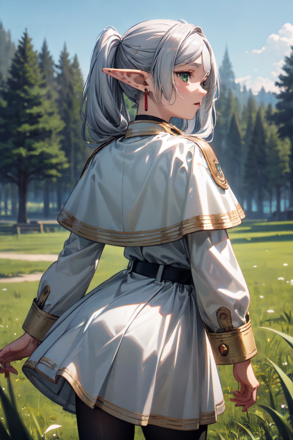 frieren_wz,  medium twintails,  silver hair on Tensor.Art