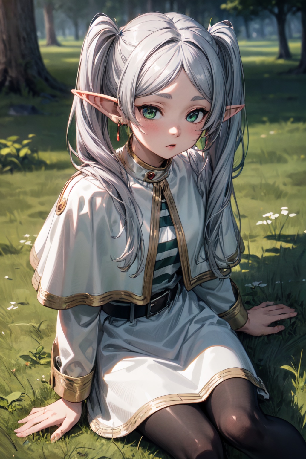 frieren_wz,  medium twintails,  silver hair on Tensor.Art