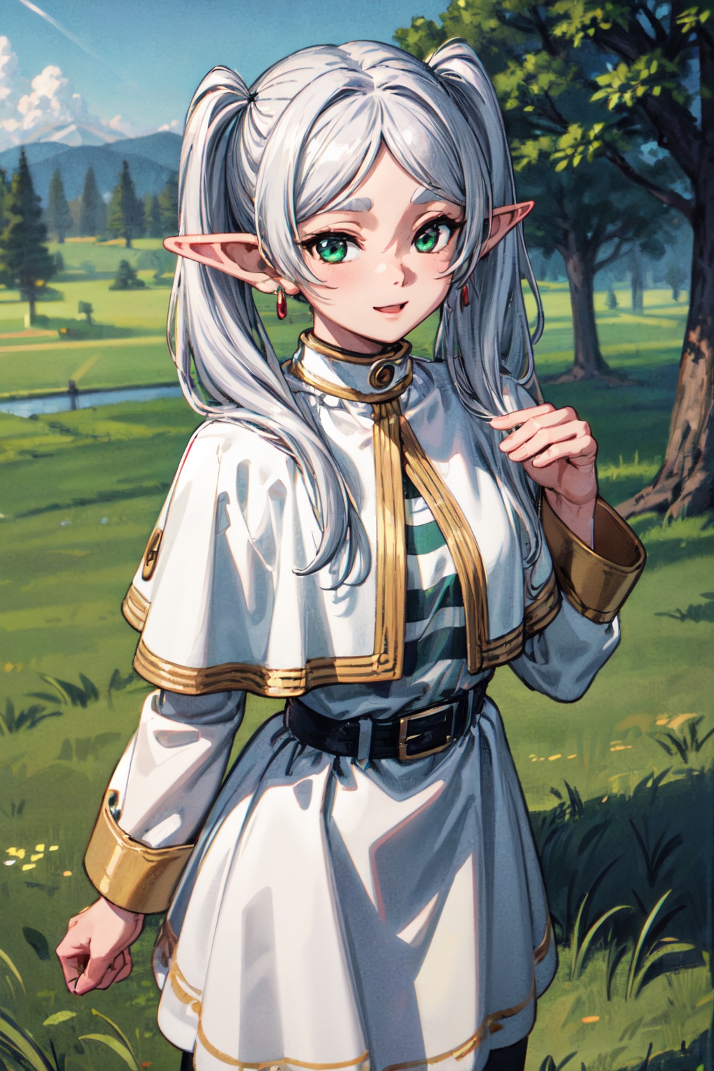 frieren_wz,  medium twintails,  silver hair on Tensor.Art