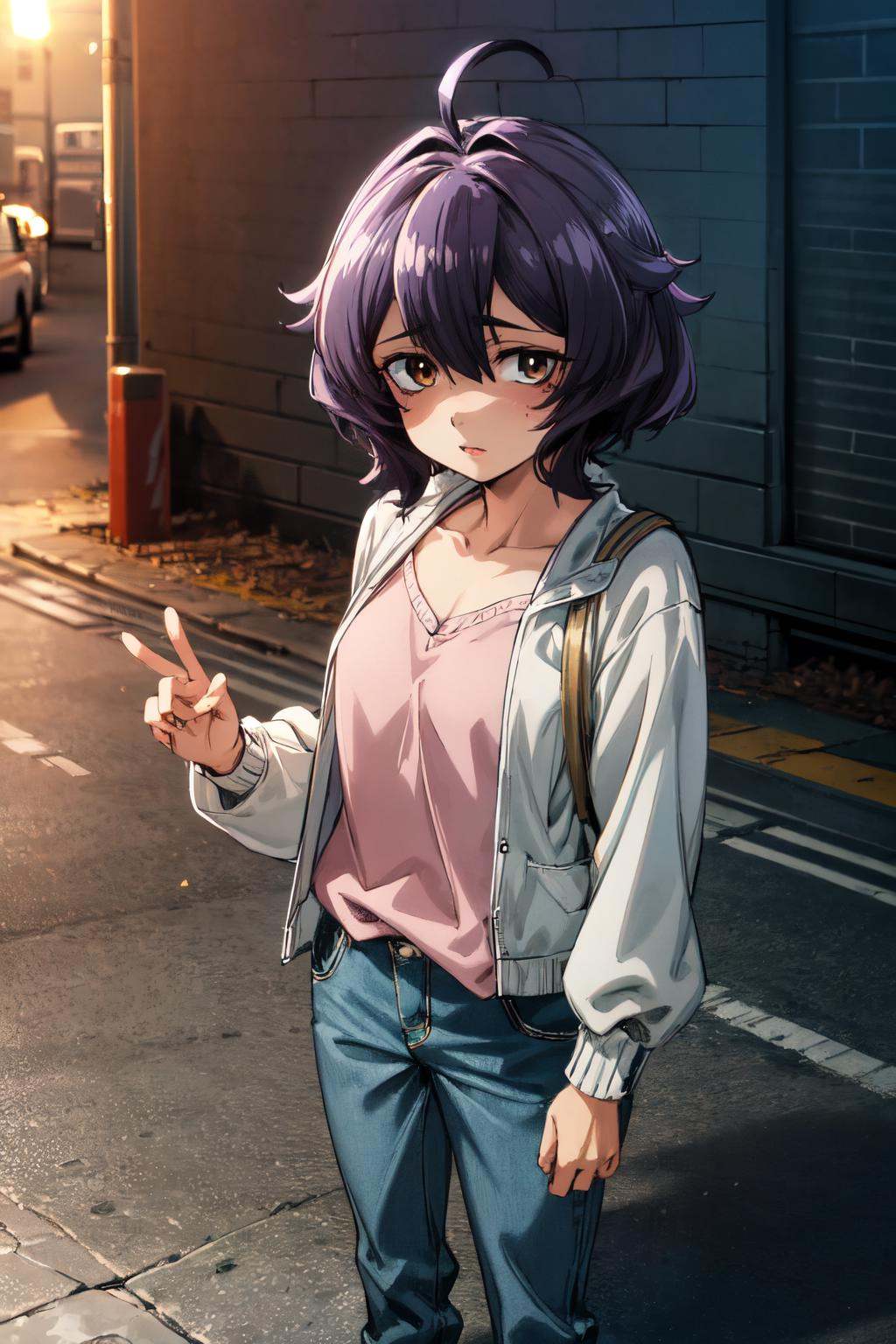 utena1_wz,  short hair,  purple hair on Tensor.Art
