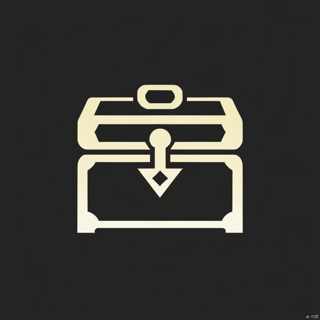 Silhouette Style, Game Chest Icon, Monochrome Background