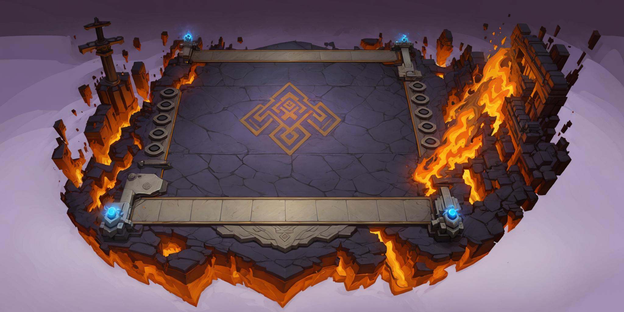 Best quality,HD,4k,HEZI, Teamfight Tactics, Euro-american games, board design, weapon, sword, molten rock, 1girl, gun, fire, glowing, huge weapon, rock, solo, 1boy, arm cannon, holding, simple background, holding weapon, purple background, hat, long hair, no humans, smoke, blue hair, sky, male focus, gloves, dress, floating, armor, hammer, cannon, standing, outdoors, greatsword, cape, holding sword, gem, cloud, full body, parody, reiuji utsuho, bird, cirno, horns, chibi, blue eyes, english text, jacket, black hair, vehicle focus, bow, buster sword, robot, motor vehicle, open mouth, multiple girls, artist name, glowing eyes, crack, science fiction, fantasy, long sleeves, cliff, jewelry, glowing weapon, gatling gun, short hair<lora:盒子系列——云顶之弈棋﷿设计:0.6>,