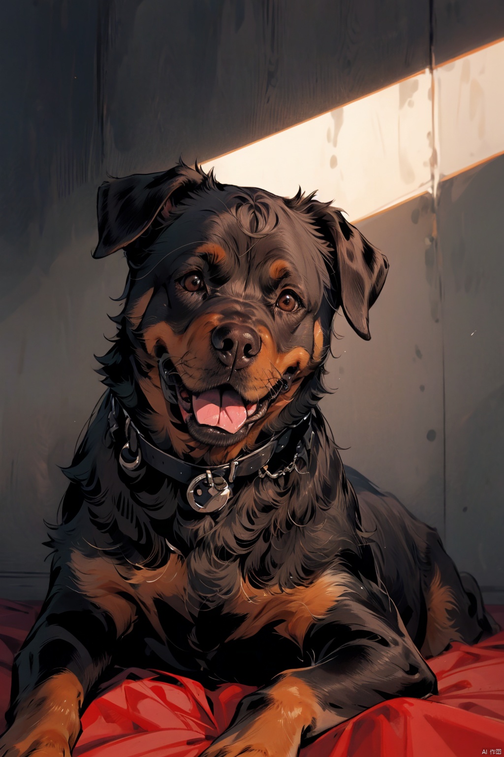  absurdres,absurdres,realistic,(full_shot:1.8), solo, , Dog_Rottweiler