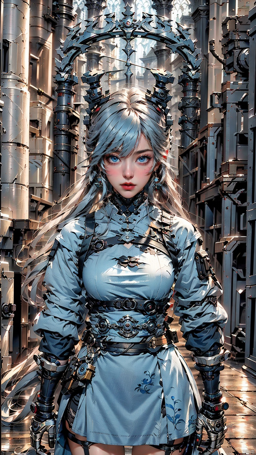 1 girl, solo, (upper body) female focal point, (Hanfu) (kimono) (skirt), blue long hair, (Chinese clothing) (blue eyes) (bright pictures) red lips, bangs, earrings, kimono, Chinese cardigan, print, tassels, (front view) (front view), sword (straight sword)
Elemental Whirlwind, Chinese Dragon_ Imagination__ Cloud winding_ Huoyun_ Dragon, Chinese architecture.
(Masterpiece), (very detailed CG Unity 8K wallpaper), the best quality, high-resolution illustrations, stunning, highlights, (best lighting, best shadows, a very exquisite and beautiful), (enhanced)·
