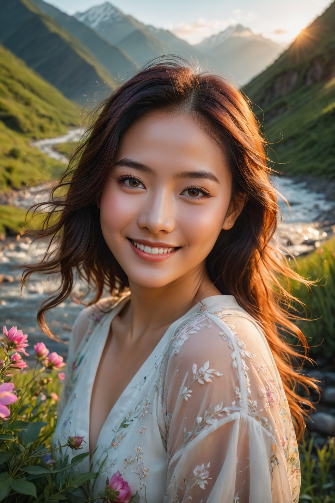 photorealistic,  ultra-detailed,  vibrant photography of a woman in nature on Tensor.Art