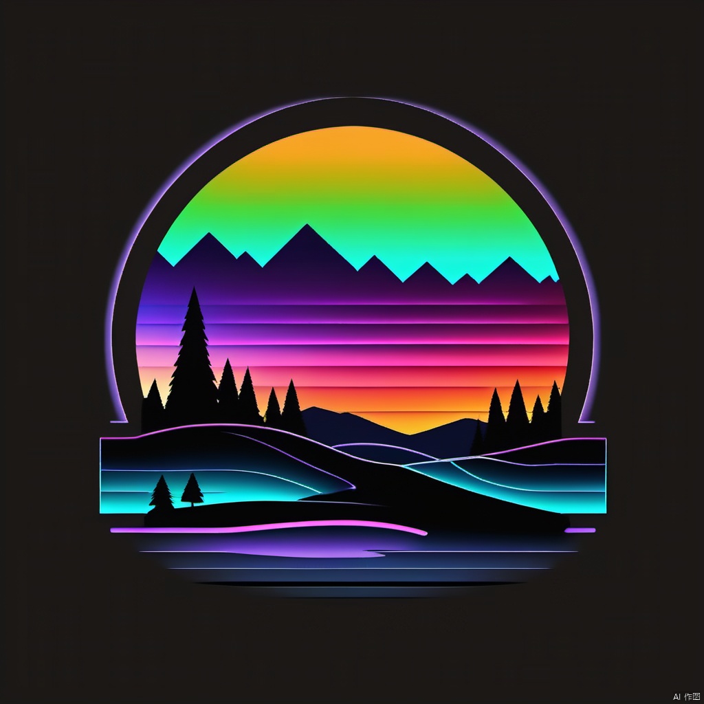 line gradient,  (Color art: 1.5),  (game silhouette landscape badge glow),  complex lines filled with reasonable type,  full of texture background,<lora:EMS-258777-EMS:0.800000>