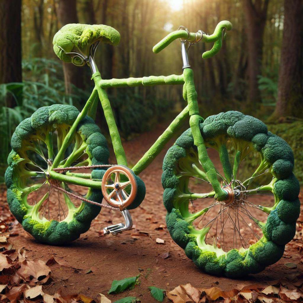 masterpiece, best quality, a bicycle made out of brccl<lora:brccl:1>   