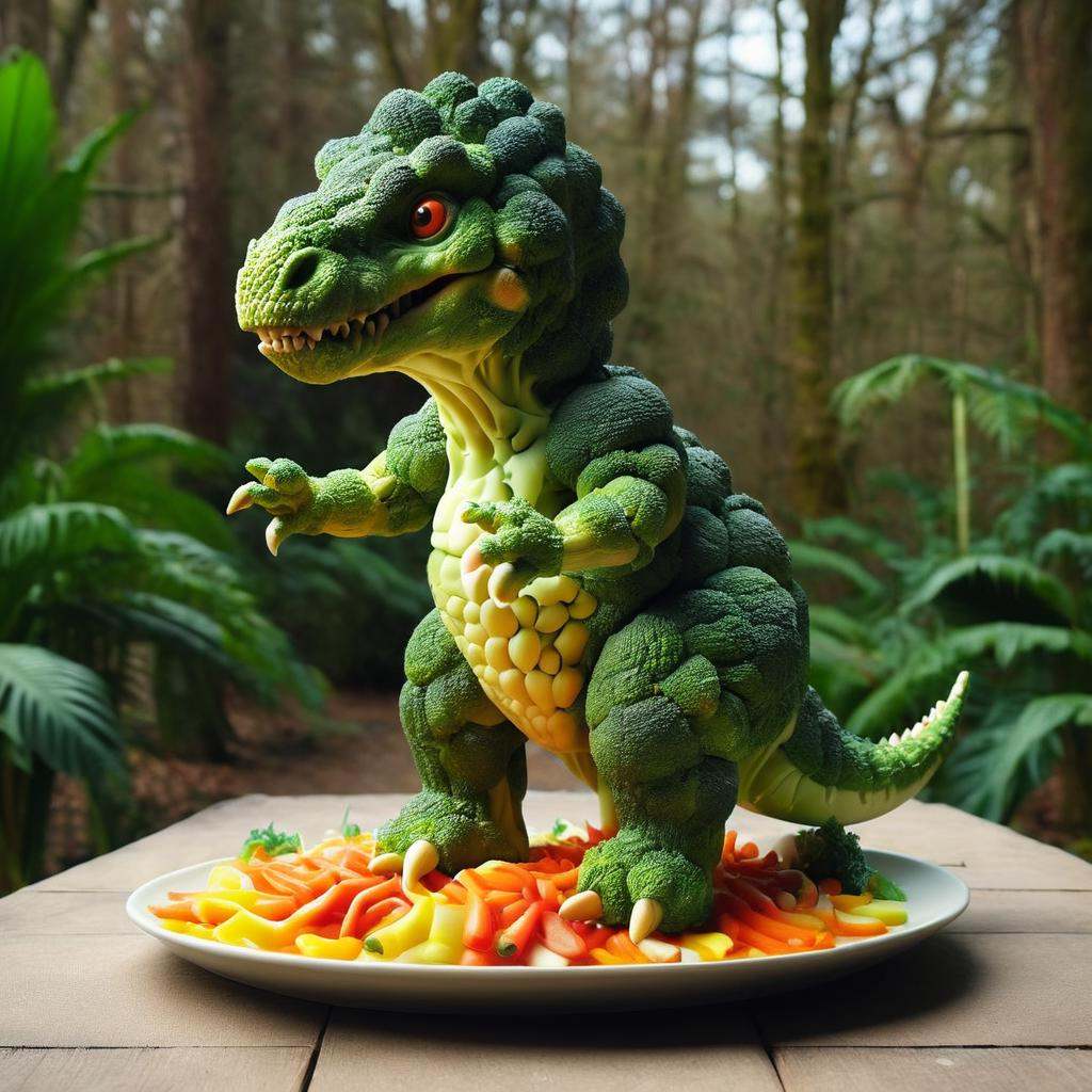masterpiece, best quality, dinosaur made out of brccl<lora:brccl:1>   