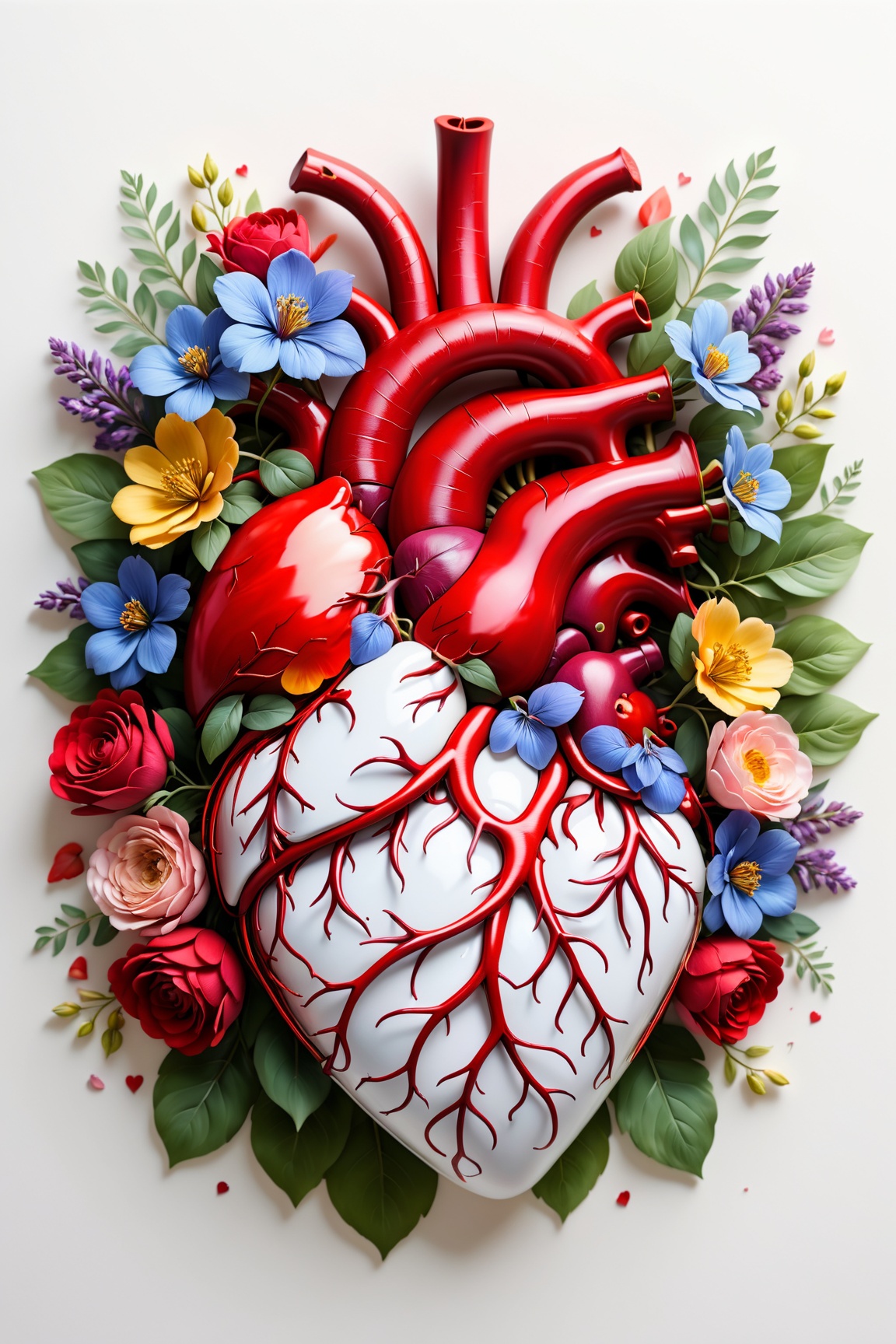 Floral Heart Clipart,  Heart Health Art,  Clipart Bundle on Tensor.Art