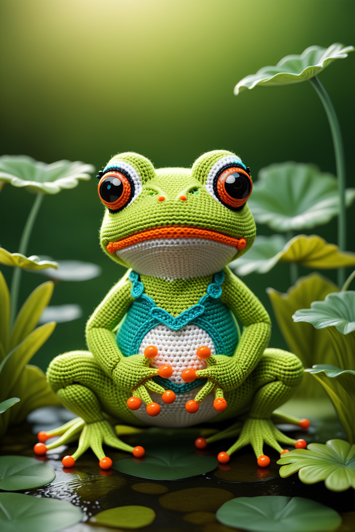 Amigurumi,  frog,  3Drendering on Tensor.Art