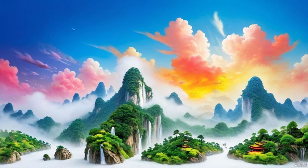  Micro landscape,中心构图,The dynasty quit the white emperor's colorful clouds, thousands of miles Jiangling a day also,Rich levels, see the big from the small, micro-landscape