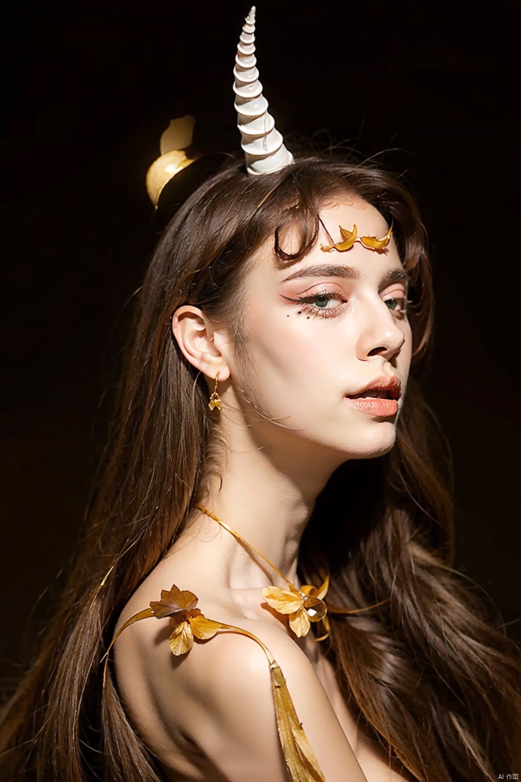  absurdres,absurdres,realistic,full_shot, A person with an animal horn