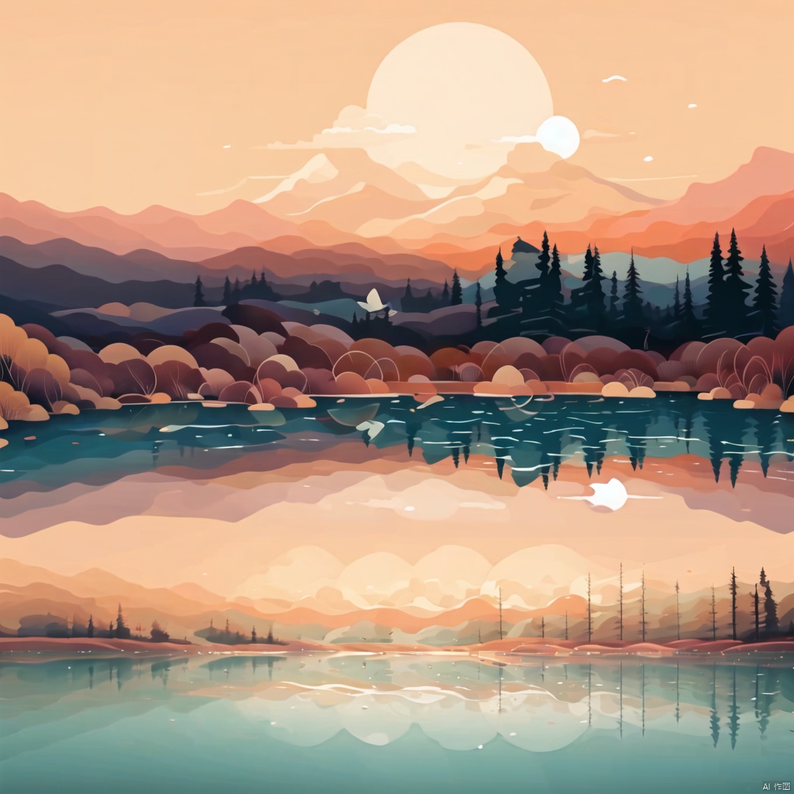 "Fresh summer sunshine falls on the green watermelon fields, reflecting green leaves and round watermelons, surrounded by blue sky, white clouds and distant mountains, a butterfly dances among the flowers, and the breath of nature blows on our faces.". "