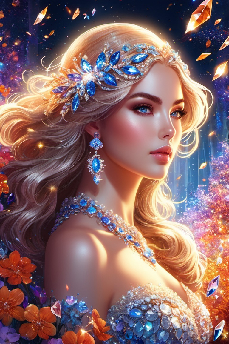 extremely detailed illustration of gorgeous woman wearing haute couture,  stylish,  backlit on Tensor.Art