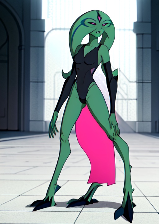 Xylene ,  green skin,  pink eyes on Tensor.Art