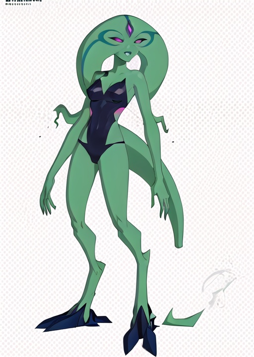 Xylene ,  green skin,  pink eyes on Tensor.Art