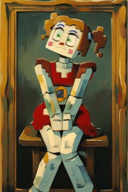 babymc,  full body,  sitting on throne on Tensor.Art