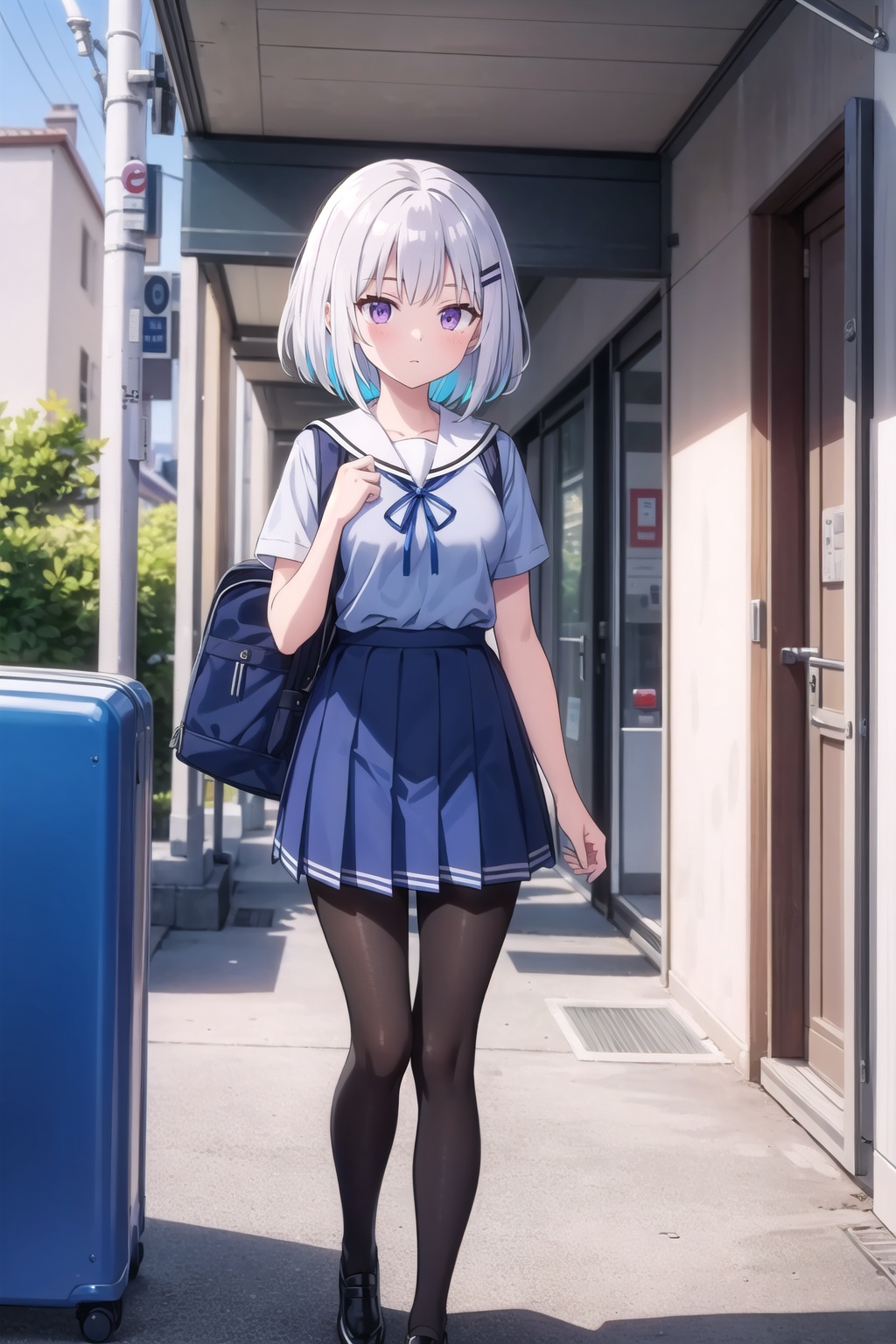 (masterpiece),  1girl,  silver hair on Tensor.Art
