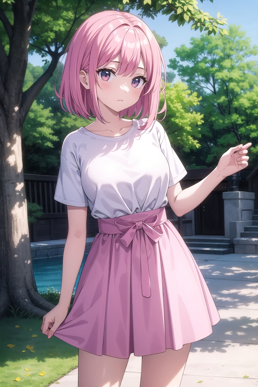 (masterpiece),  1girl,  pink hair on Tensor.Art