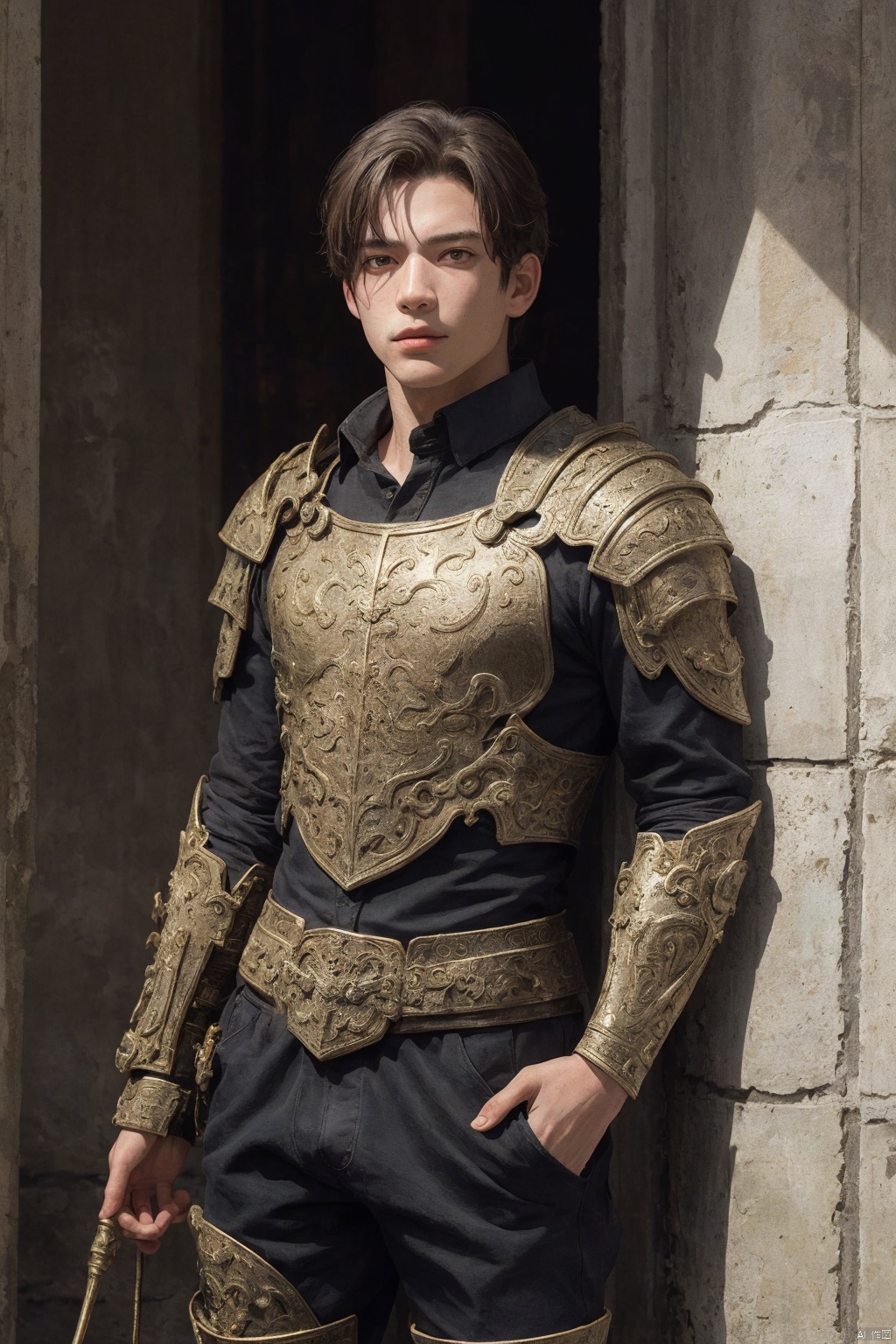  (1boy:1.6),solo,mature,incredibly absurdres,absurdres,realistic,full_shot,,evil person,evil person, armor, Bronze_ Armor