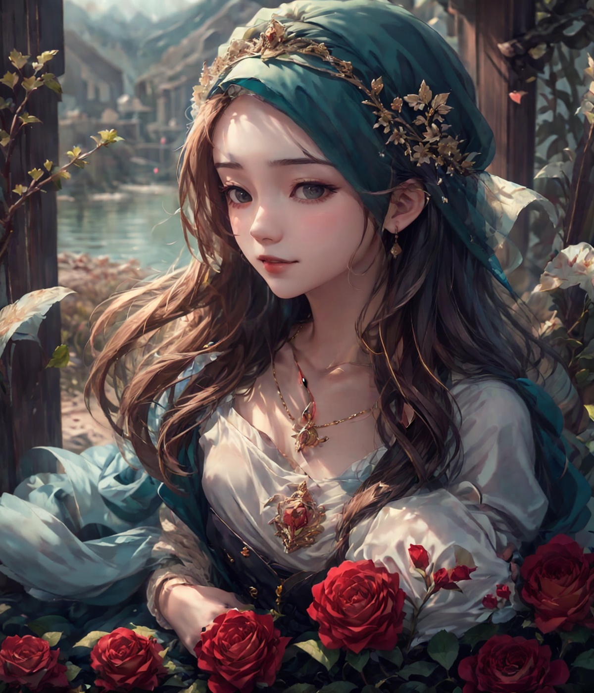 (romantic),  1girl,  hijab on Tensor.Art