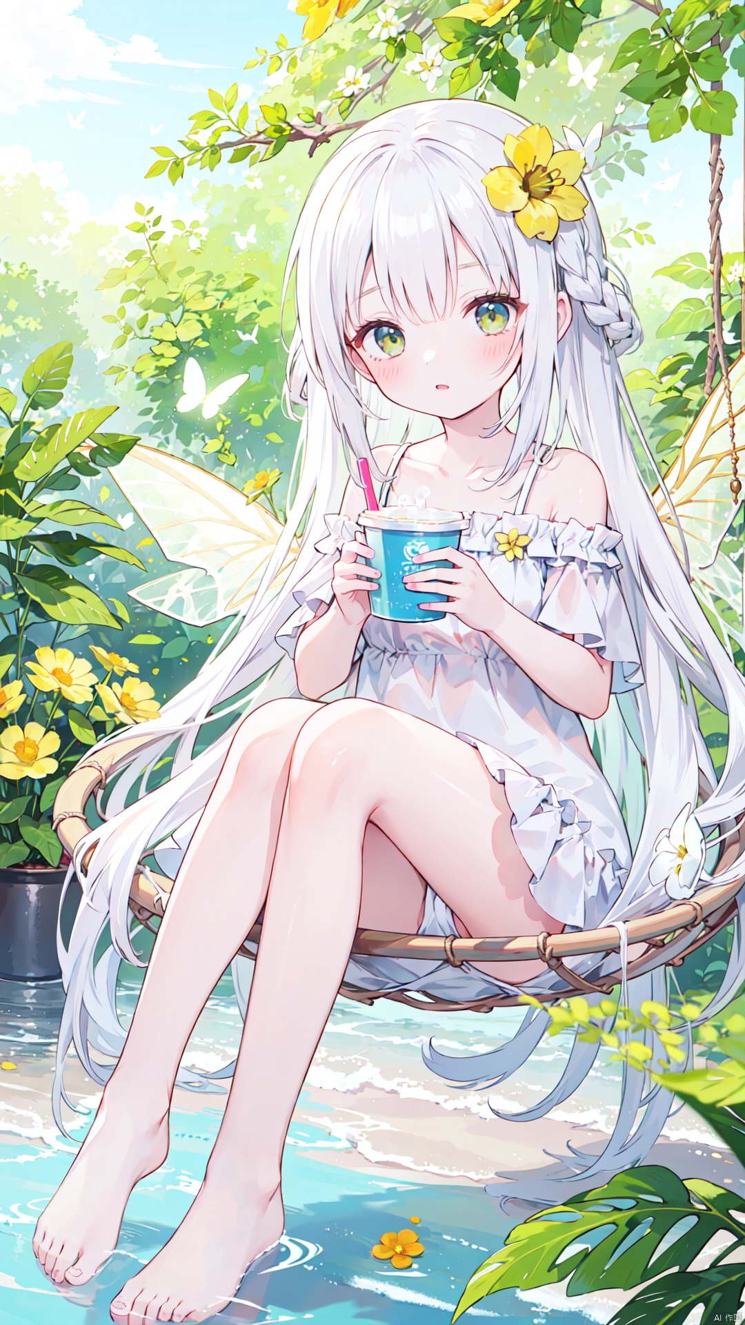 1girl,  solo,  flower on Tensor.Art