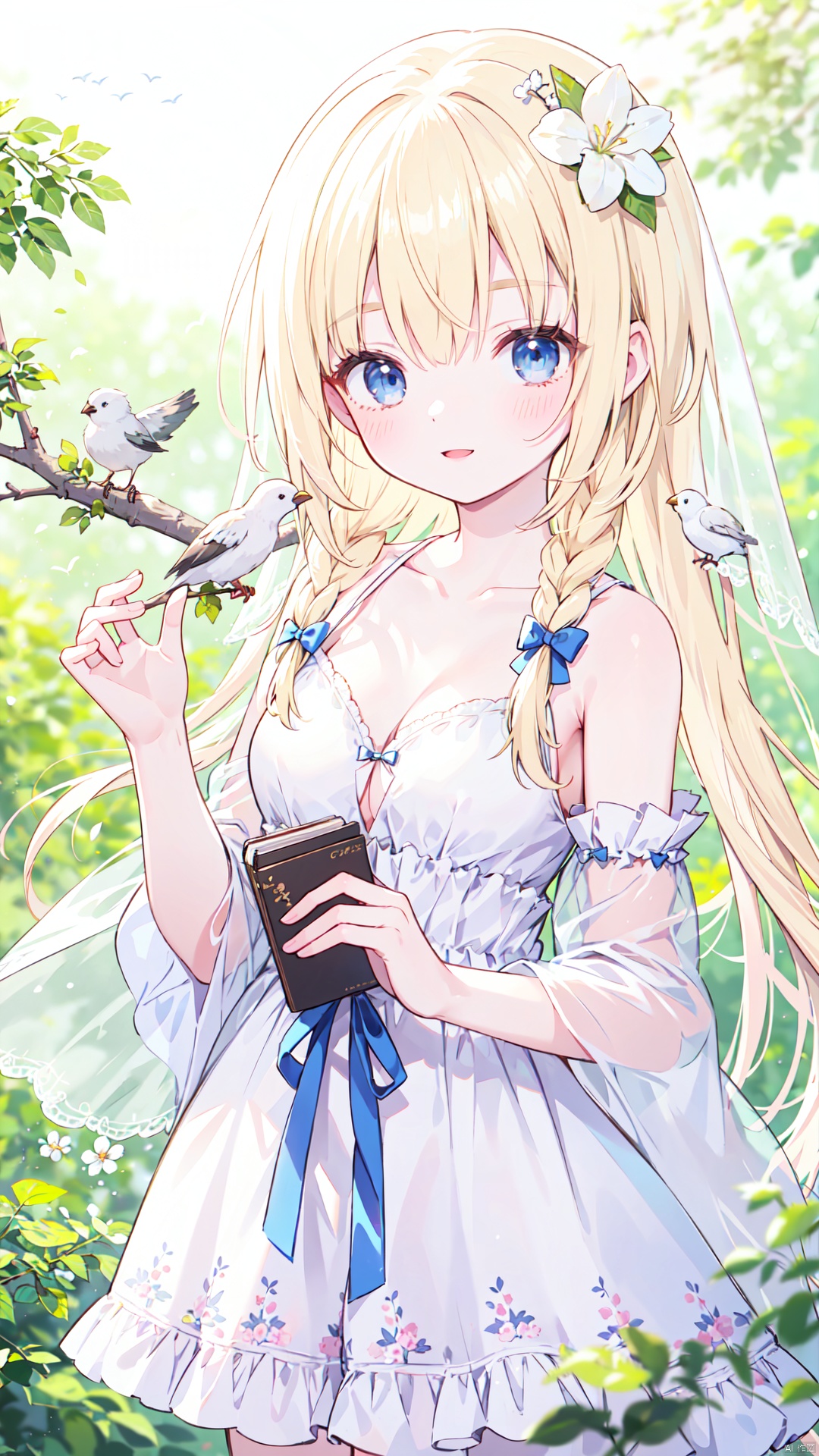1girl,  bird,  dress on Tensor.Art