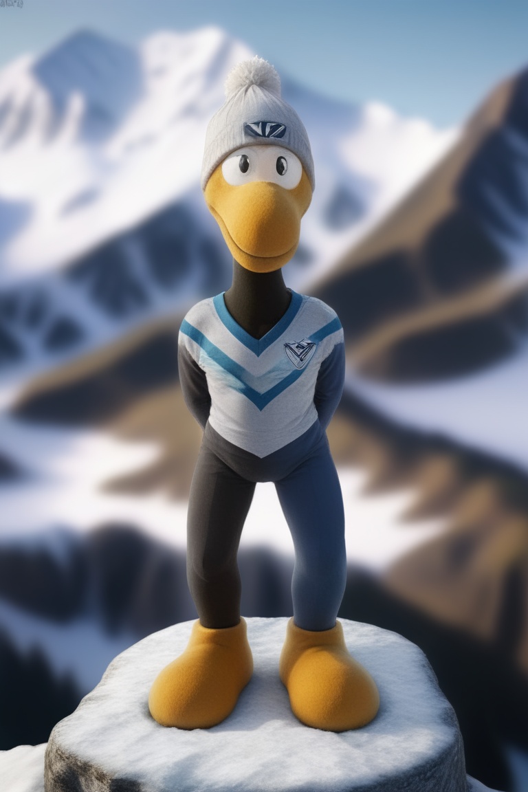 clmnt portrait,  wearing a vlzblnc suit jersey,  stands on a mountain top on Tensor.Art
