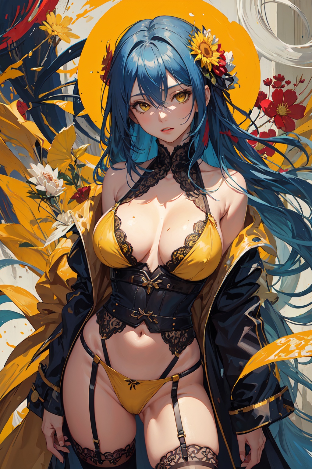 1girl,  solo,  Lacy robe:1.4 on Tensor.Art