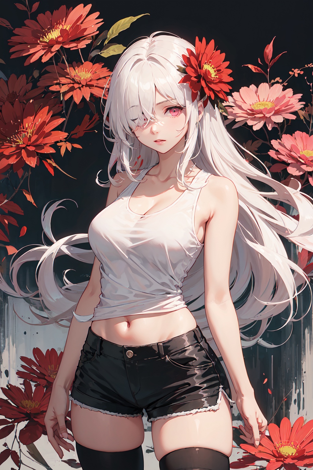 1girl,  solo,  black **** top on Tensor.Art