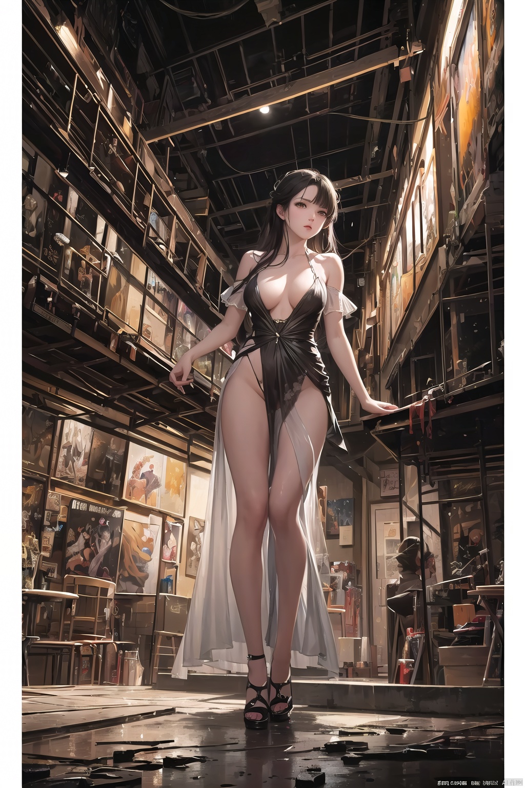 guofeng,  (bare bare shoulders),  lotus on Tensor.Art