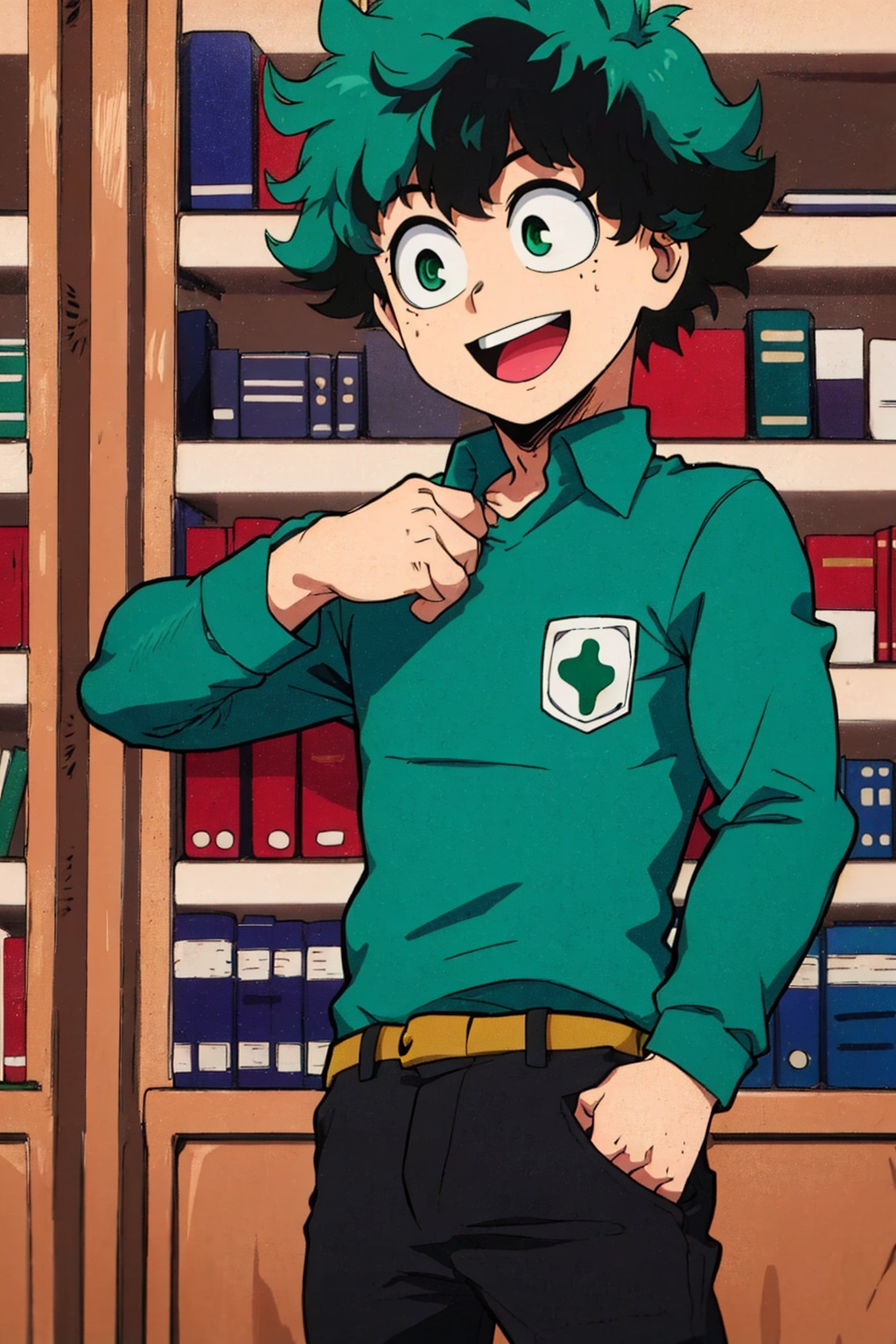 1boy,  green eyes,  green hair on Tensor.Art