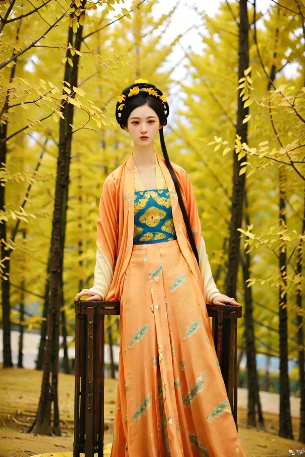 (1girl:1.3), (best quality, masterpiece, ultra high resolution),(photorealistic:1.3), (realistic:1.3), depth of field,(full body:1.2), (outdoors:1.2), (day:1.2), (cinematic lighting:1.2),  near to camera, face to camera, mug shot, sitting, hanfu