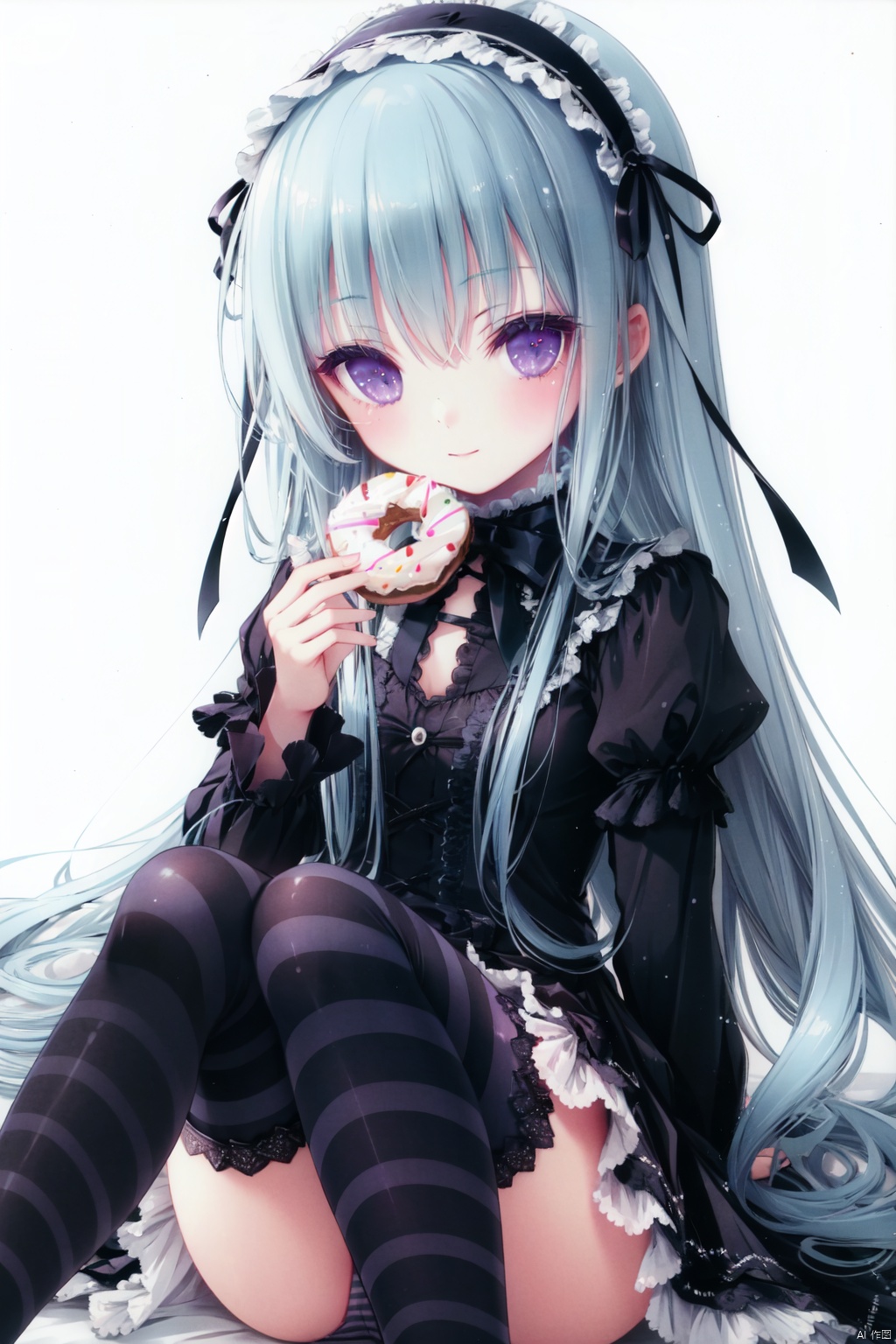 1girl,  thighhighs,  food on Tensor.Art