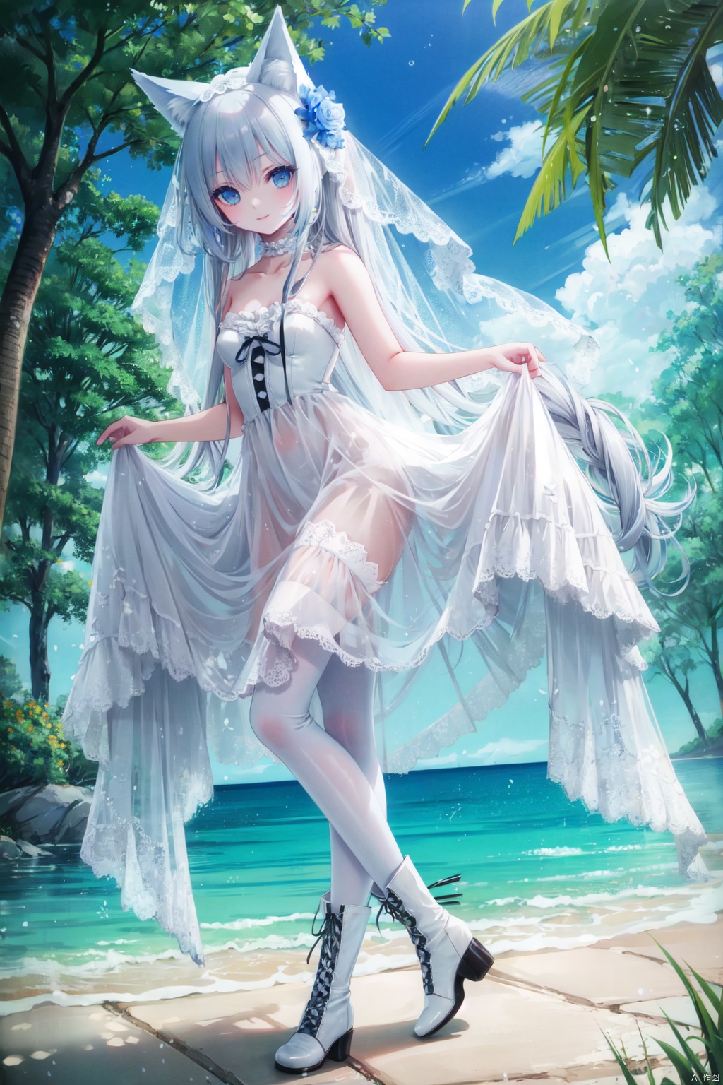 1girl,  solo,  animal ears on Tensor.Art