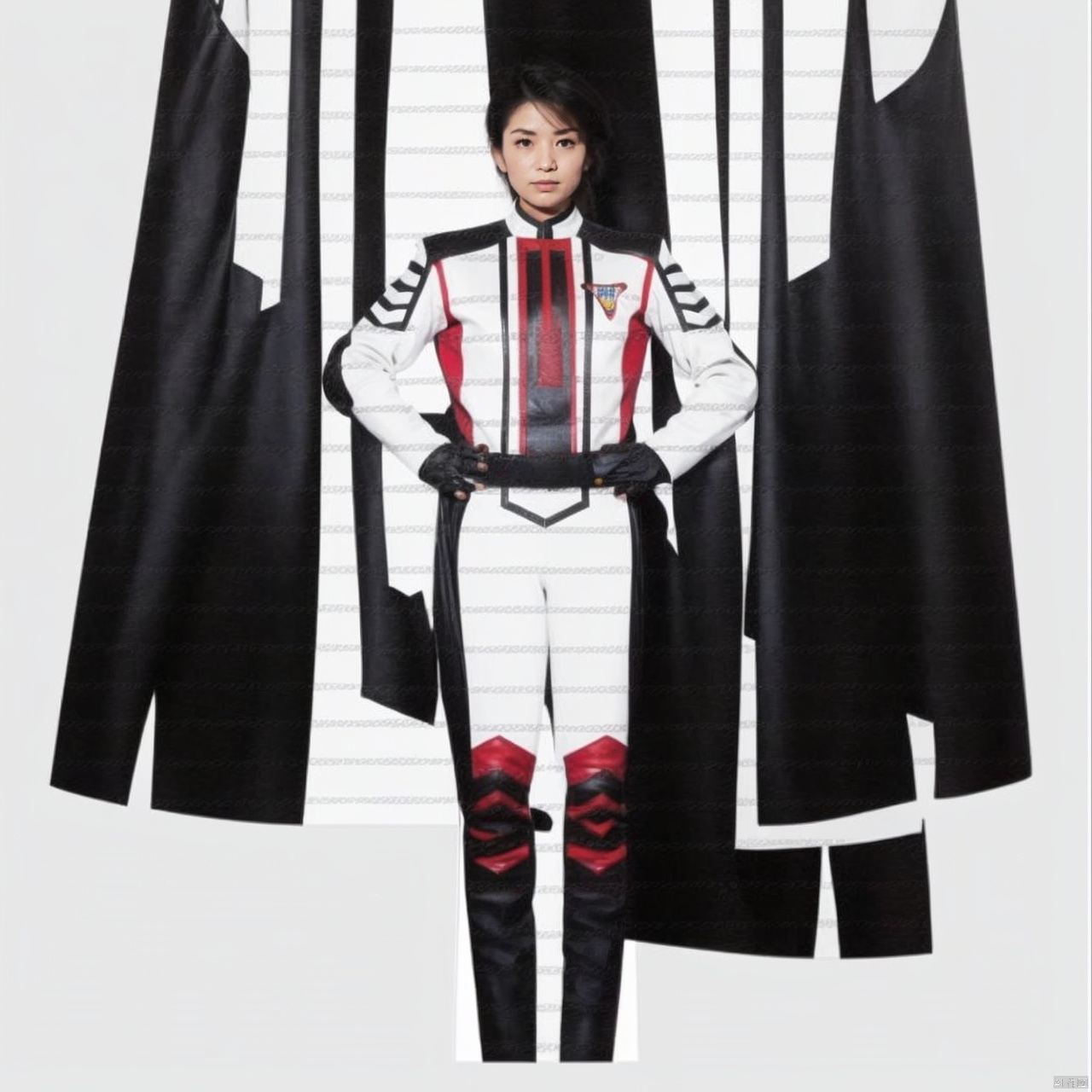 (masterpiece:1.3),(the best quality:1.2),(super fine illustrations:1.2),(Masterpiece),high quality,high detail,(white background:1.2),looking at viewer,(SOLO:1.4),outline,simple background,fullbody,, collar,choker,belt,military uniform,logo,armor,uniform,jacket,helmet,fingerless gloves,gloves,boots,emblem,pants,bodysuit,belt pouch,armband,military,blue jacket,