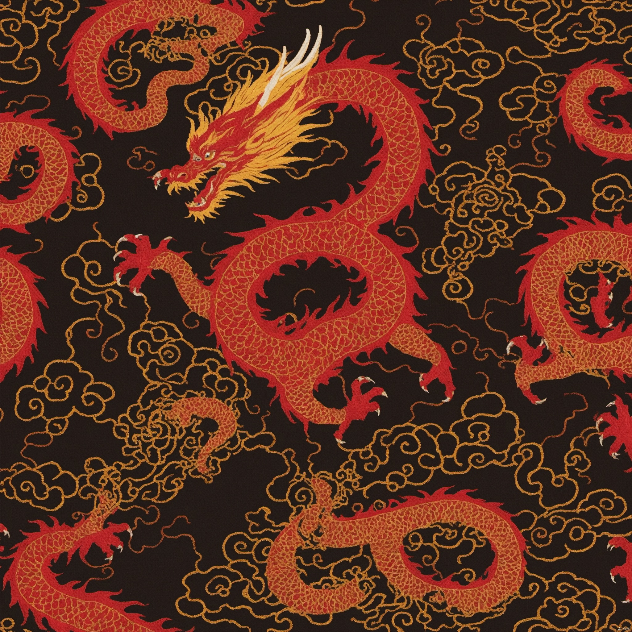  solo,mature,incredibly,absurdres,absurdres,realistic,full_shot, Dragon pattern