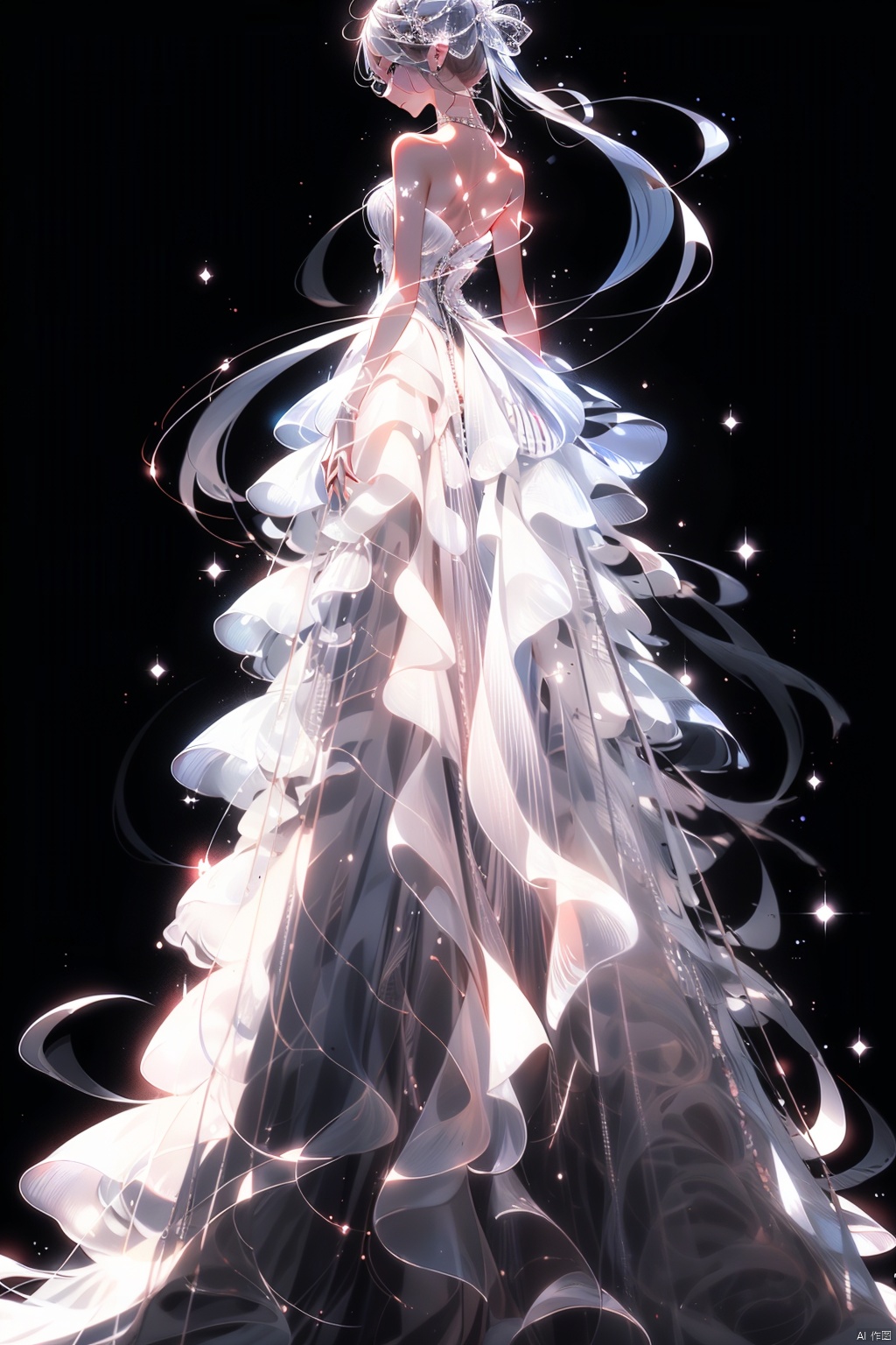 1gril,dress, glowing