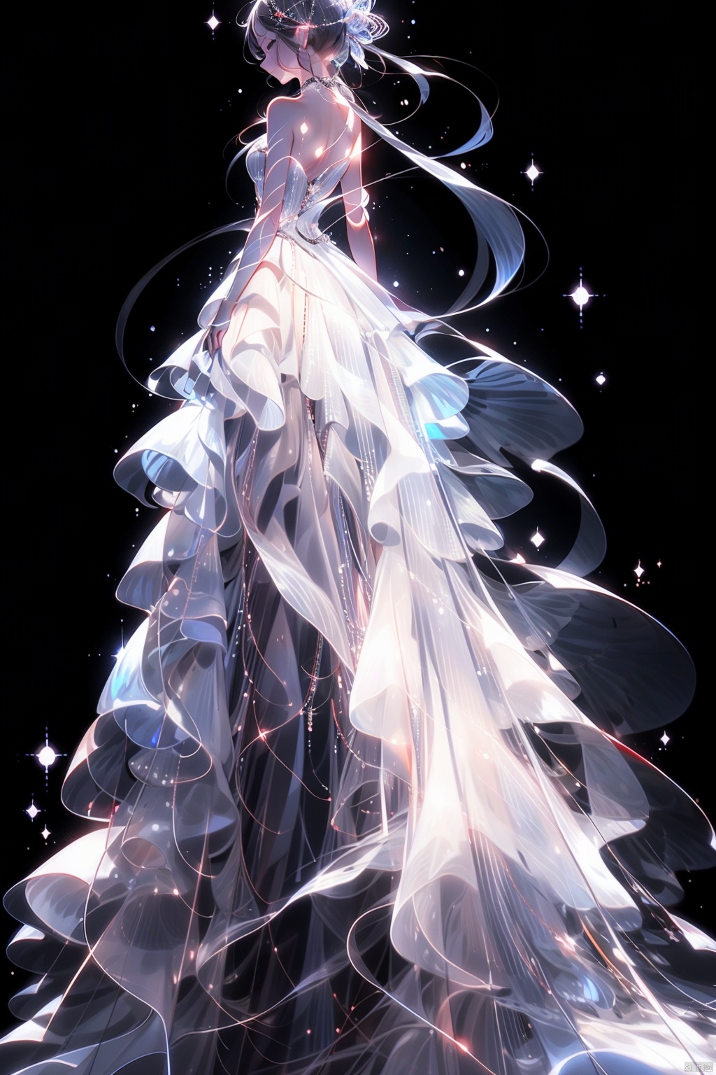 1gril,dress, glowing,light