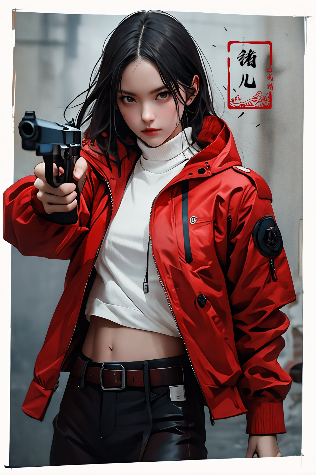 xuer pistol,  red jacket on Tensor.Art