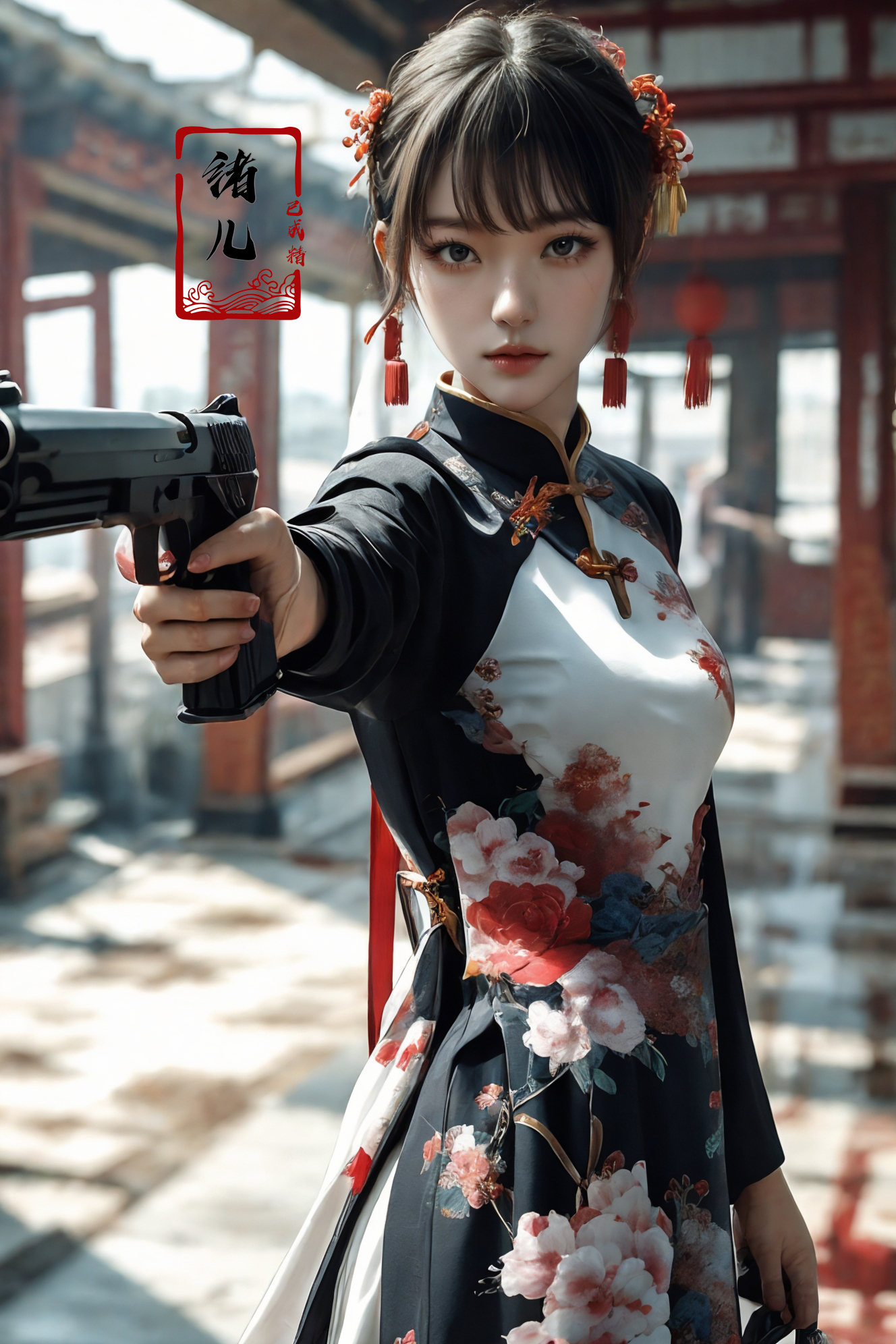 xuer pistol,  chinese clothes,  china dres on Tensor.Art