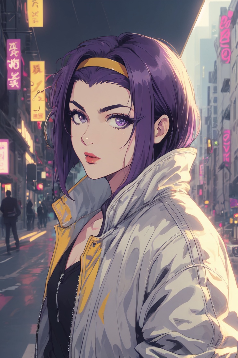 fayevalentine,  purple hair, on Tensor.Art