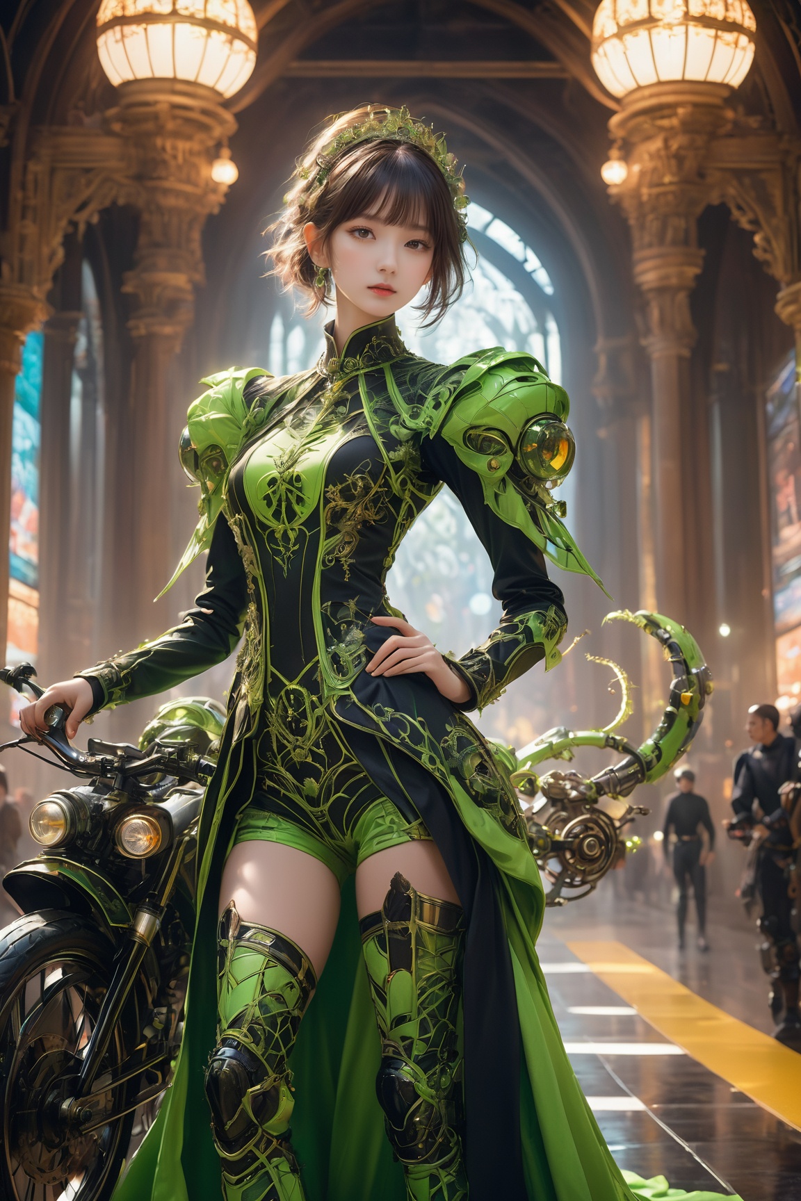 emitting an orgasmic sensation,  a painting of female (spider|goblin) girl with armored Ball gown,  collar on Tensor.Art