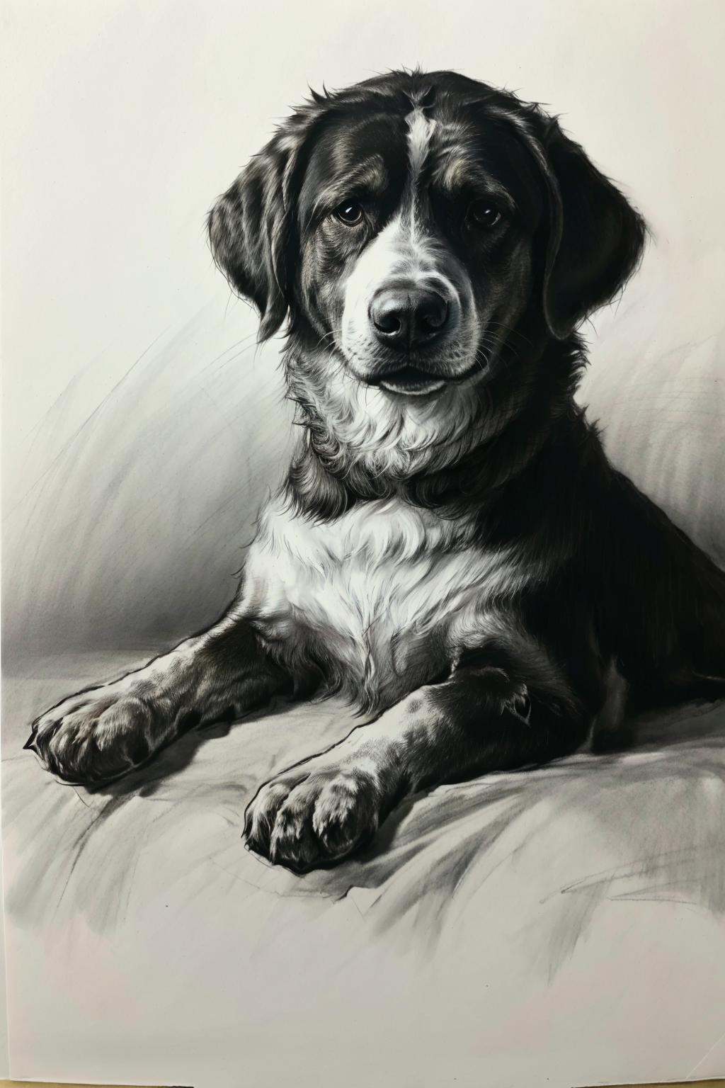sketch,monochrome,traditional media,greyscale,dog,<lora:GoodHands-vanilla:1>,best quality,high resolution,unity 8k wallpaper,photo_\(medium\),<lora:sumiao:0.75>,