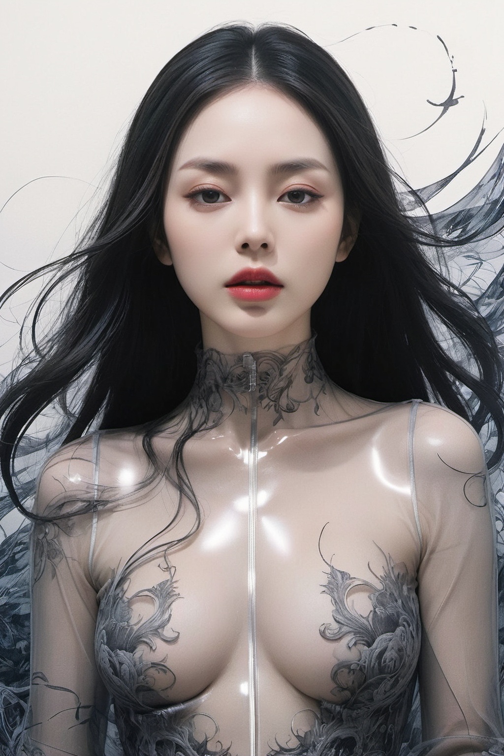 Japanese Ink Drawing,  gothic style Doodle Art Style,  masterpiece on Tensor.Art