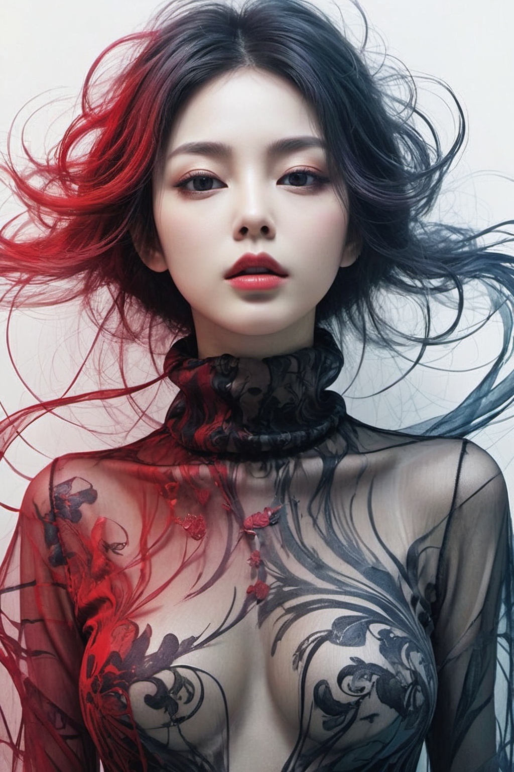 Japanese Ink Drawing,  gothic style Doodle Art Style,  masterpiece on Tensor.Art
